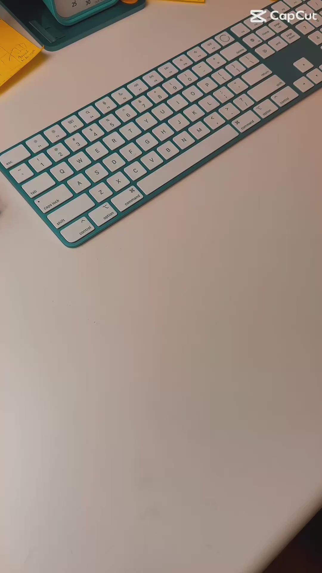 A short video of stickers being thrown on a desk with flashy editing and music.