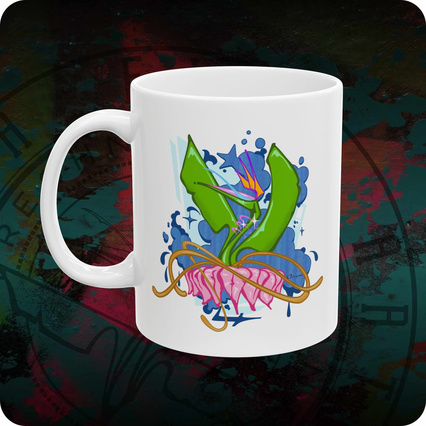 RFA Lotus Bird Ceramic Mug 11oz