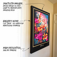 Product details: Sawtooth hanger, gallery wrap, 300dpi imaging.