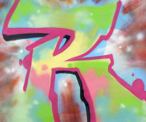 The R's Classic Graffiti Fill R on Heavyweight Canvas unstretched