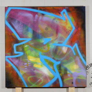 The R's Electric Jungle Graffiti Fill R on Heavyweight Canvas Stretched