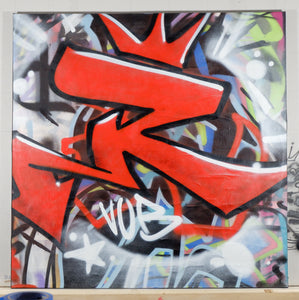The R's Red Devil on Heavyweight canvas